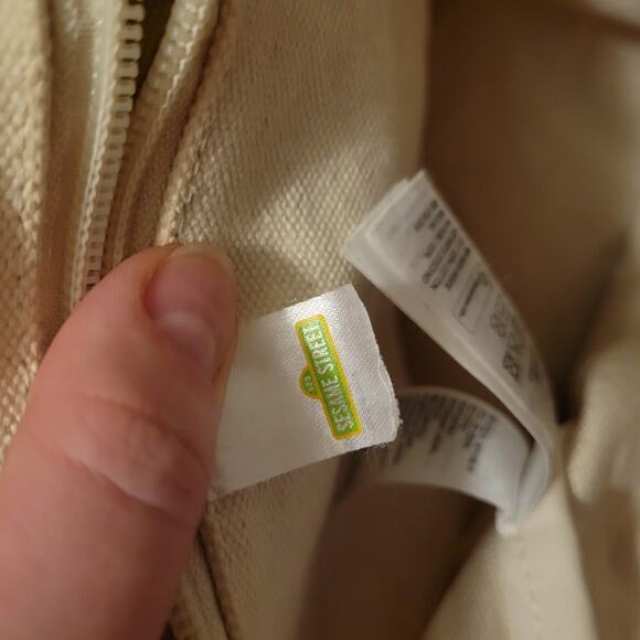 H&M Sesame Street Durable Tote Bag Beige Bookbag Kidcore - Picture 5 of 5